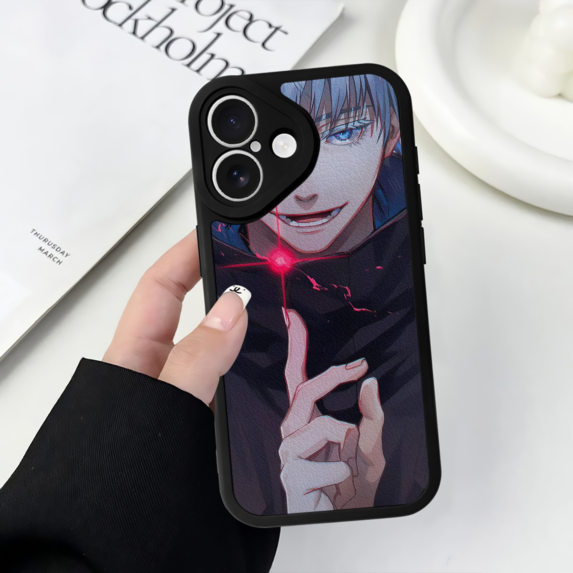 （画像用） 呪術廻戦 Jujutsu Kaisen 【iPhone 16シリーズ対応】シリコンスマホケース（レザー調） 材質：シリコン